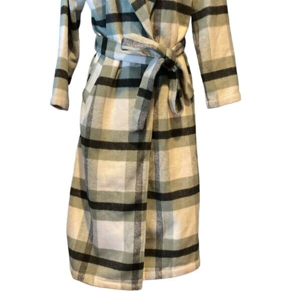 Carly Jean Los Angeles Plaid Belted Robe  80% Polyester & 20% Wool  Womens S - Picture 9 of 12